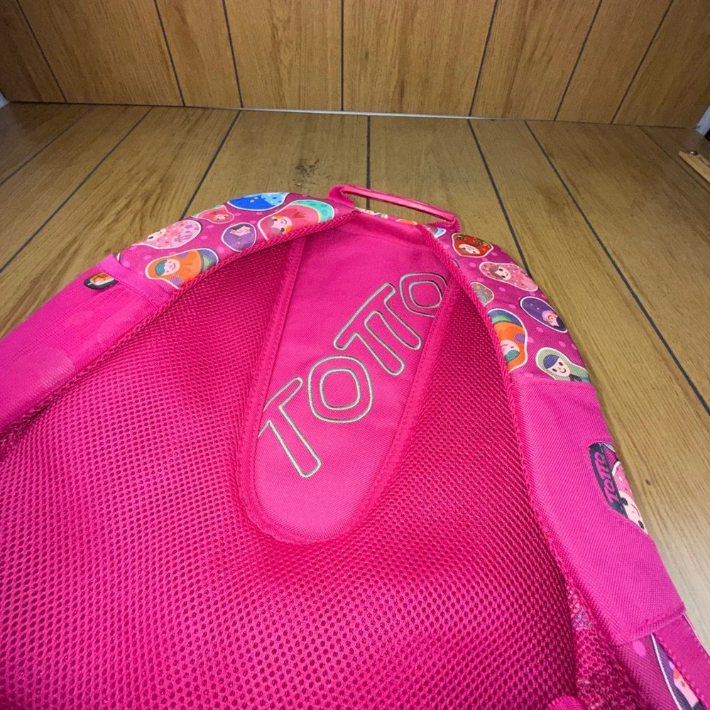 Totto Kids Pink Matryoshka Nesting Doll Print Backpack School Bag Travel